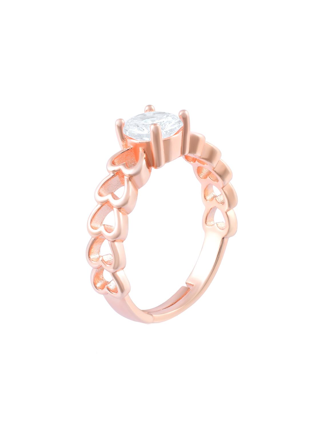 rose gold plated heart design finger ring - 21936734 - Standard Image - 2