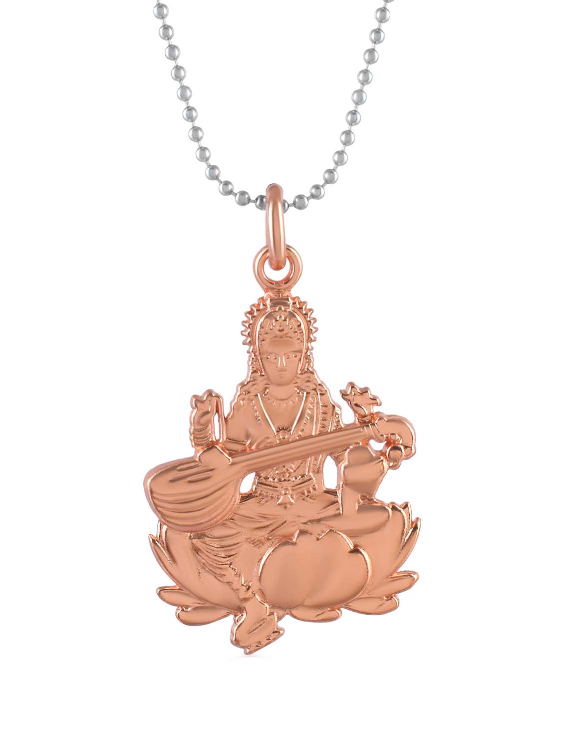 goddess saraswati rose gold plated pendant  - 21936782 -  Standard Image - 2