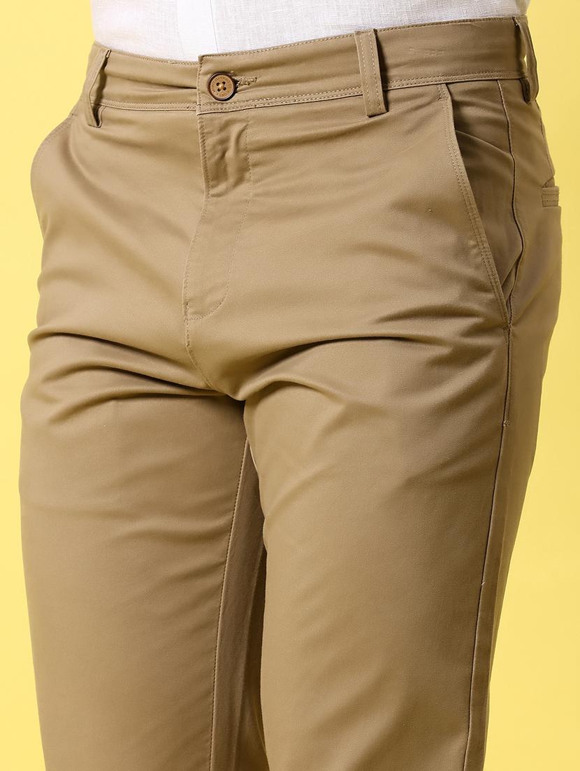 men solid md rise flat front casual chinos - 21936793 - Standard Image - 2