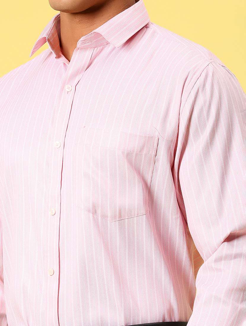 men pink striped long sleeve formal shirt - 21936803 - Standard Image - 2
