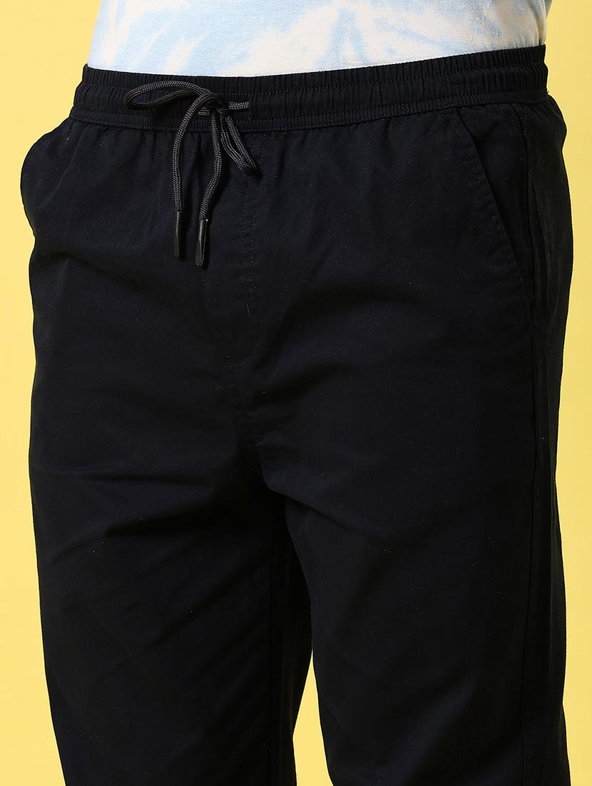 men black solid mid rise full length trouser - 21936814 - Standard Image - 2