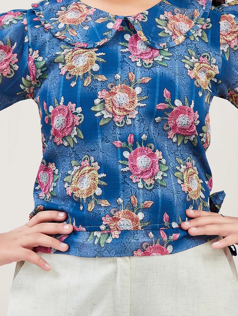 girls floral printed top & palazzo co-ords set - 21938416 - Standard Image - 2