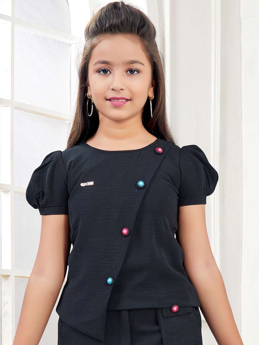 girls embroidered top & trouser co-ord set - 21938429 - Standard Image - 2