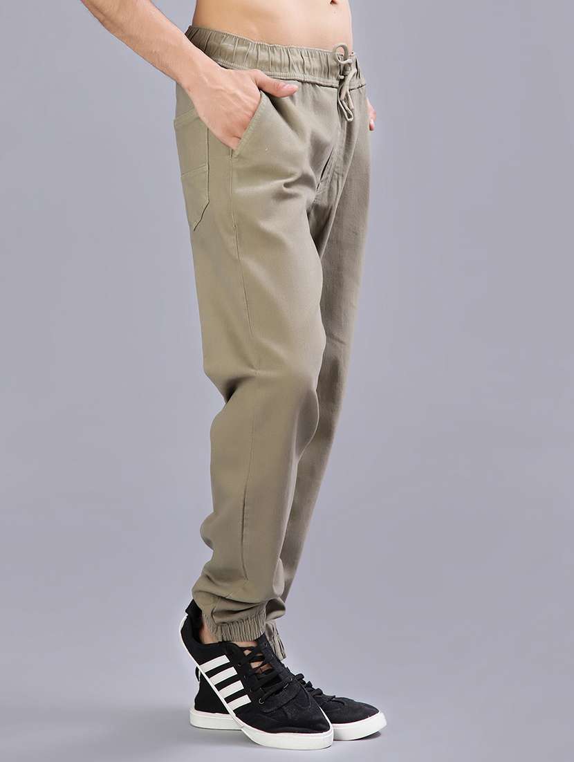 men solid mid rise relaxed fit jogger - 21938472 -  Standard Image - 2