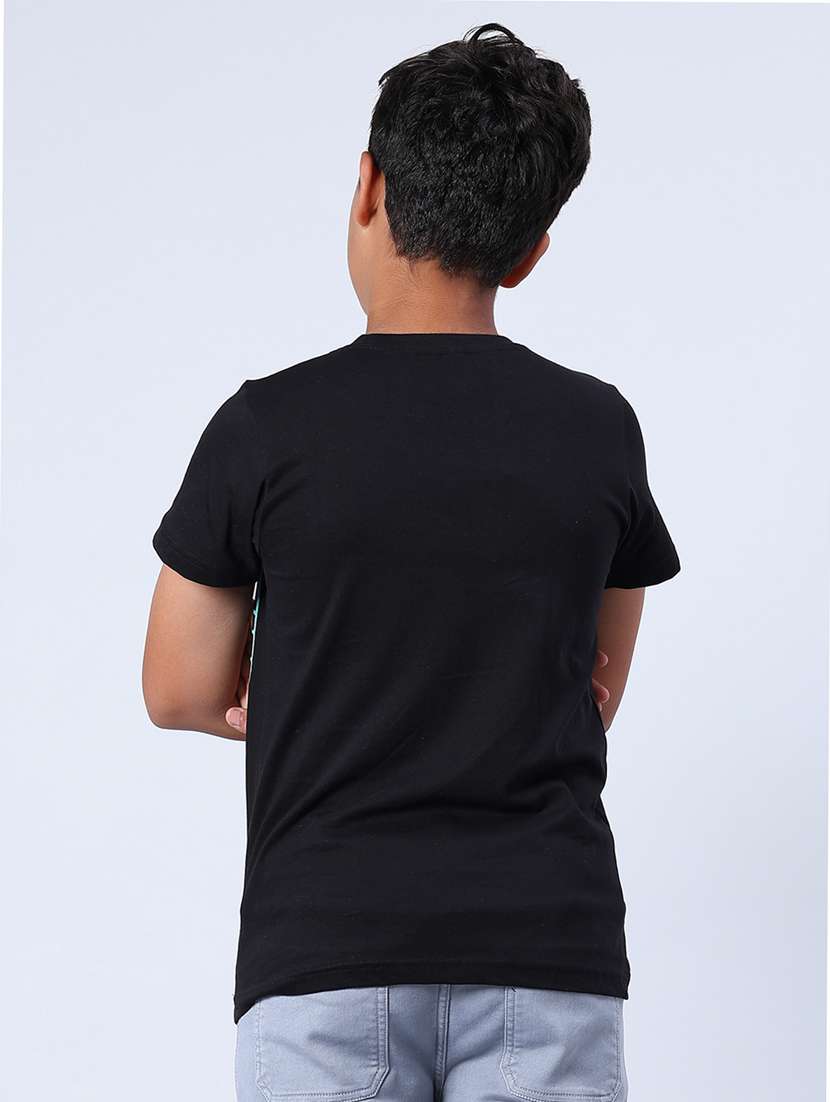 boys front print round neck t-shirt - 21938494 -  Standard Image - 2