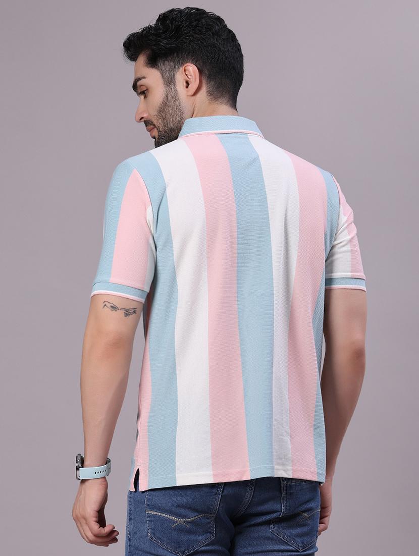 men striped short sleeve regular fit polo t-shirt - 21938499 - Standard Image - 2