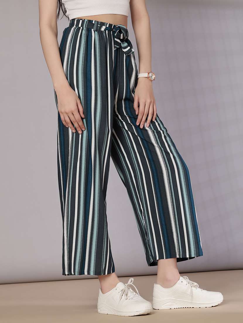 women green rayon straight trouser - 21938520 -  Standard Image - 2