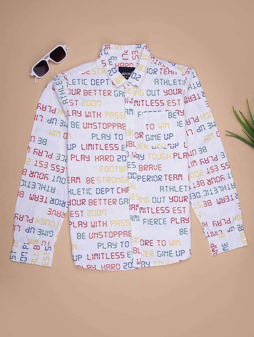 boys printed long sleeve regular fit t-shirt