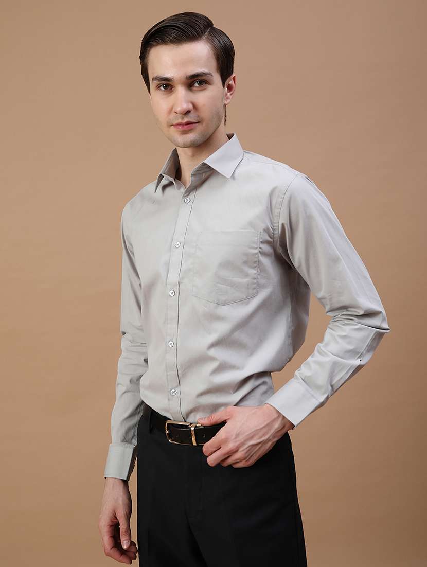 men solid collared long sleeve shirt - 21938560 -  Standard Image - 2
