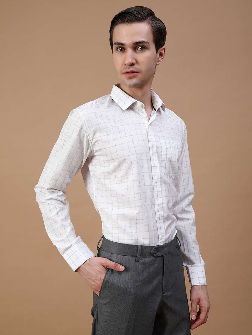 men checkered collared long sleeve shirt - 21938561 -  Standard Image - 2