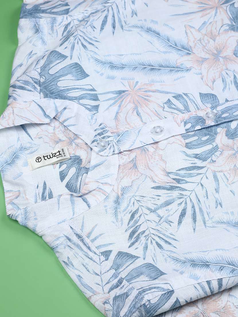 boys printed mandarin collar long sleeve shirt - 21938566 -  Standard Image - 2