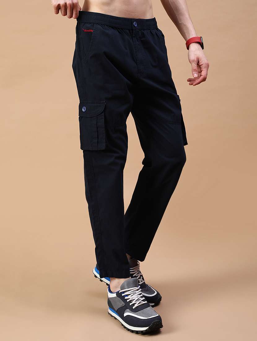 men solid mid rise regular fit cargo - 21938636 -  Standard Image - 2