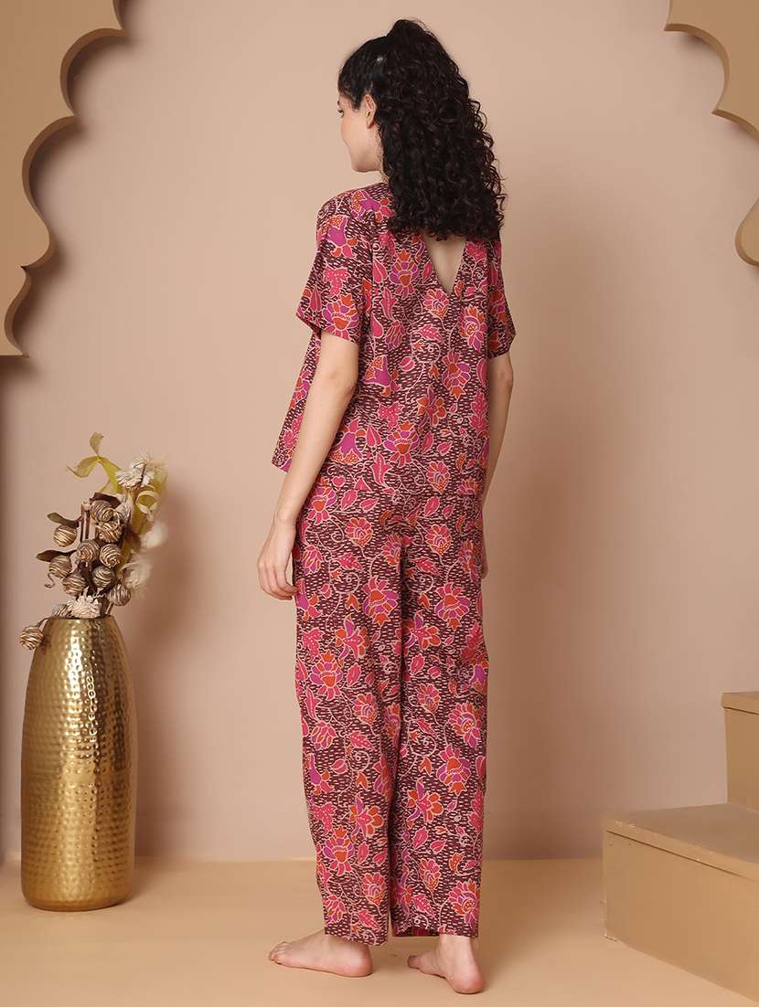 women printed nightwear pyjama set - 21938656 -  Standard Image - 2