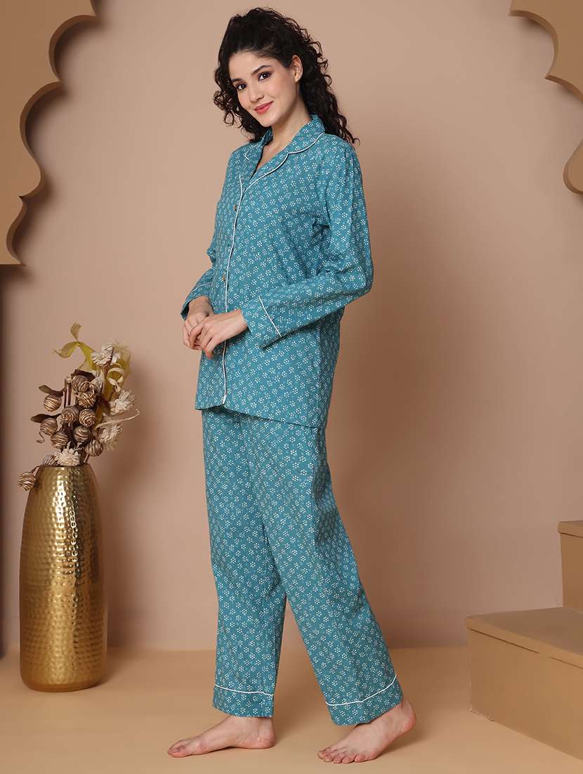 women printed nightwear pyjama set - 21938658 -  Standard Image - 2
