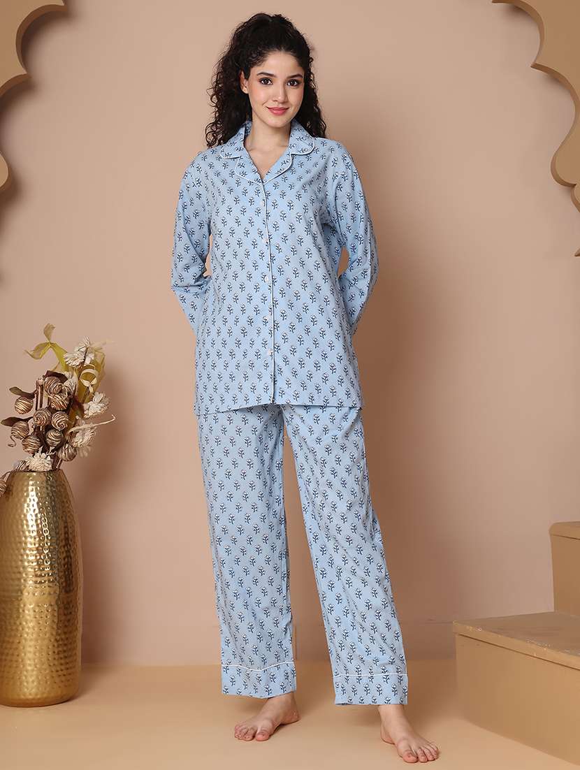 women printed nightwear pyjama set