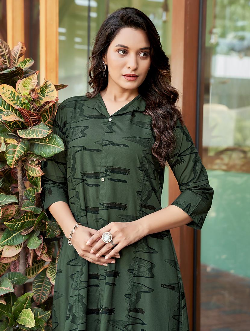 women printed mandarin neck kurta palazzo set - 21938699 - Standard Image - 2
