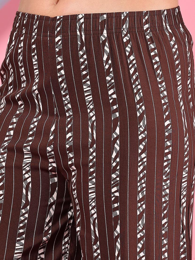 women printed mid rise straight palazzo - 21938736 - Standard Image - 2