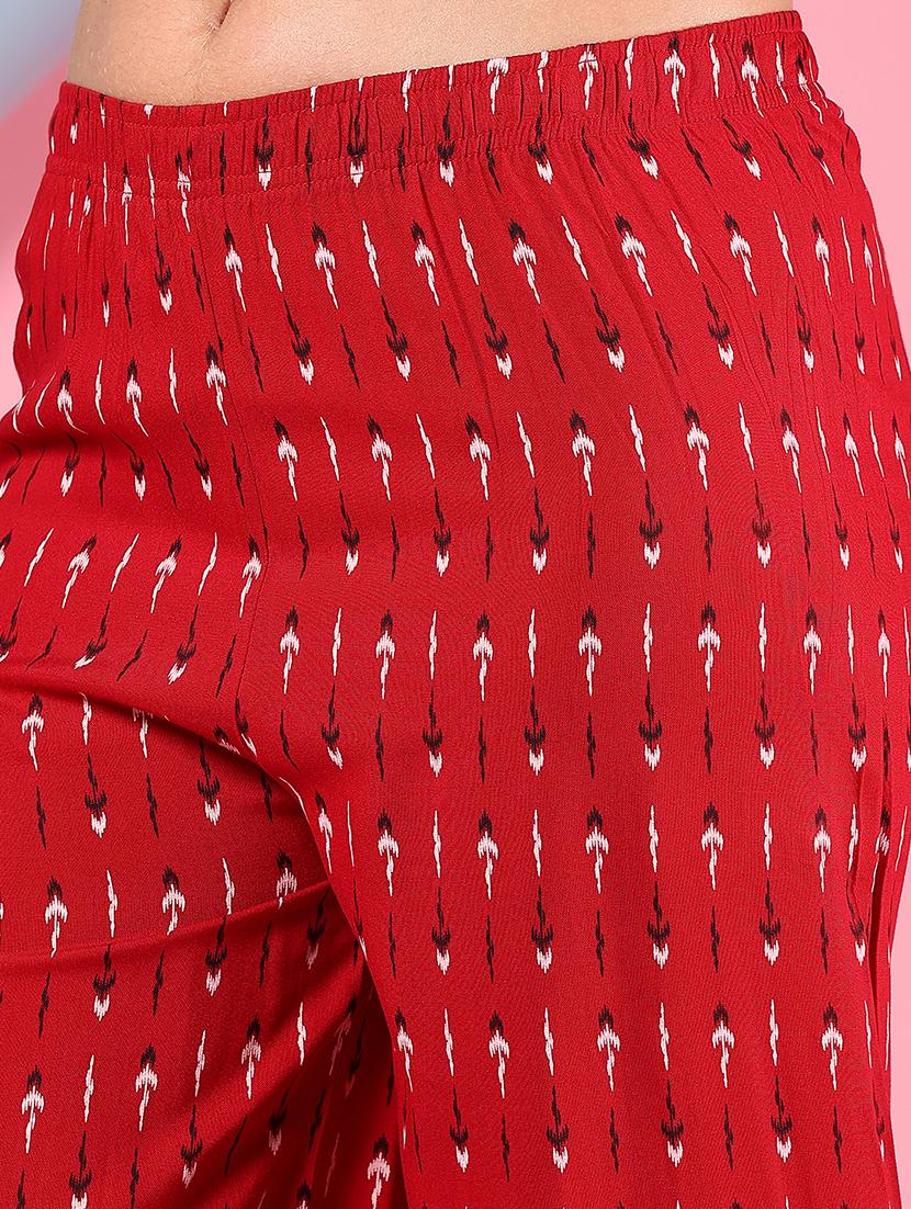 women printed mid rise straight palazzo - 21938737 - Standard Image - 2