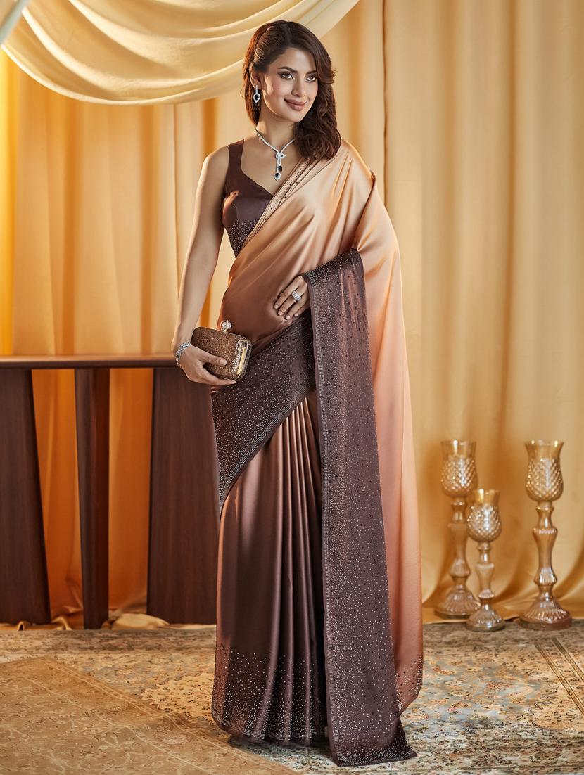 women ombre embellished saree with blouse - 21938995 -  Zoom Image - 0