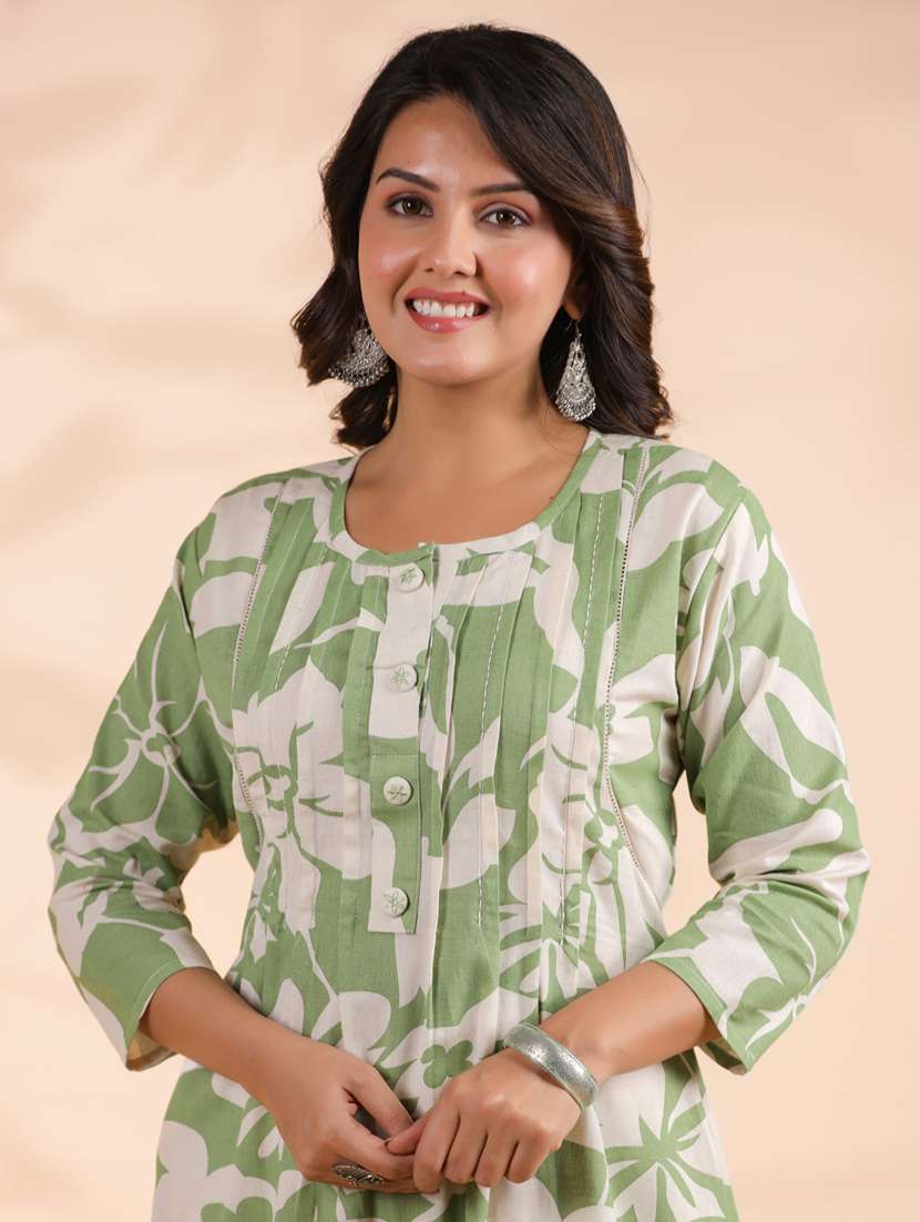 women three quarter sleeve kurta pant set - 21939248 -  Standard Image - 2