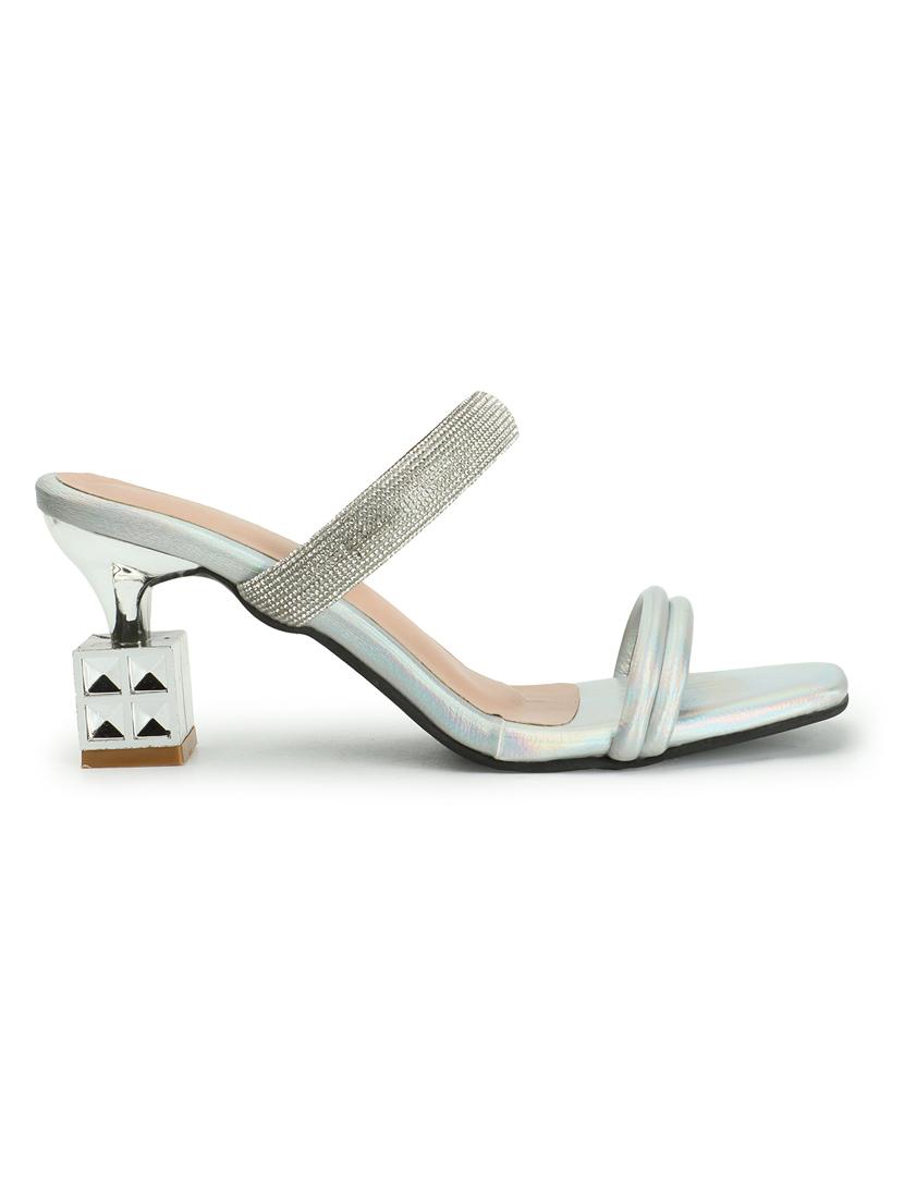 women embellished slip on heel sandal - 21939310 - Standard Image - 2