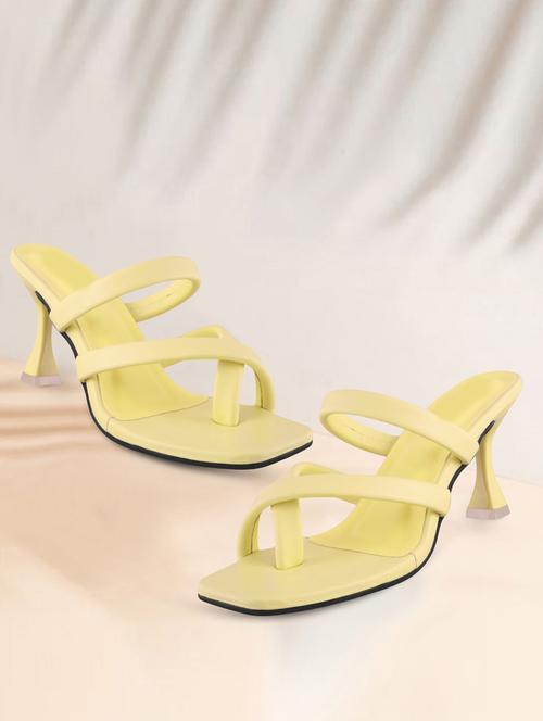 women yellow slip on sandal - 21939315 -  Standard Image - 0