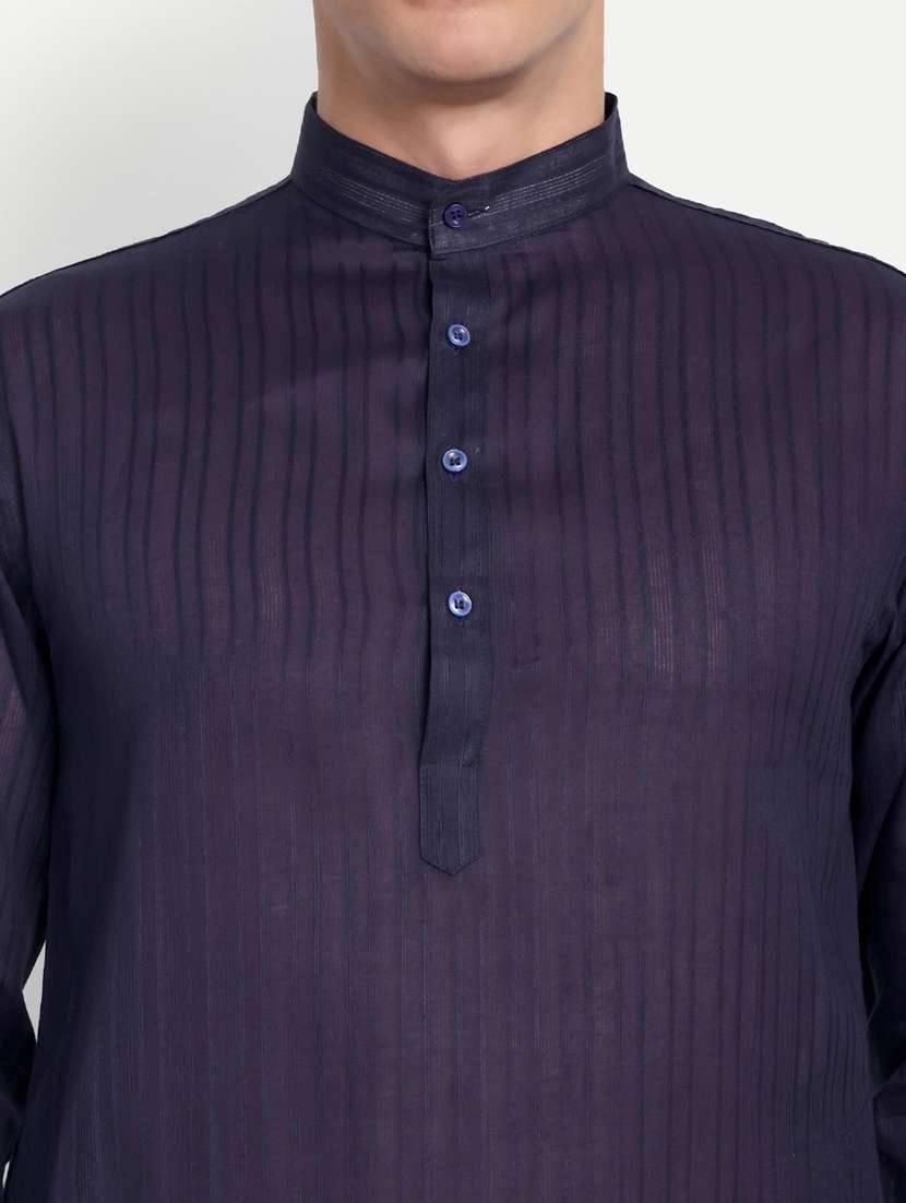 men striped mandarin neck long kurta - 21939331 -  Standard Image - 2