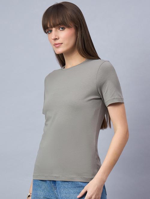 women solid short sleeve regular fit t-shirt - 21939410 - Standard Image - 0