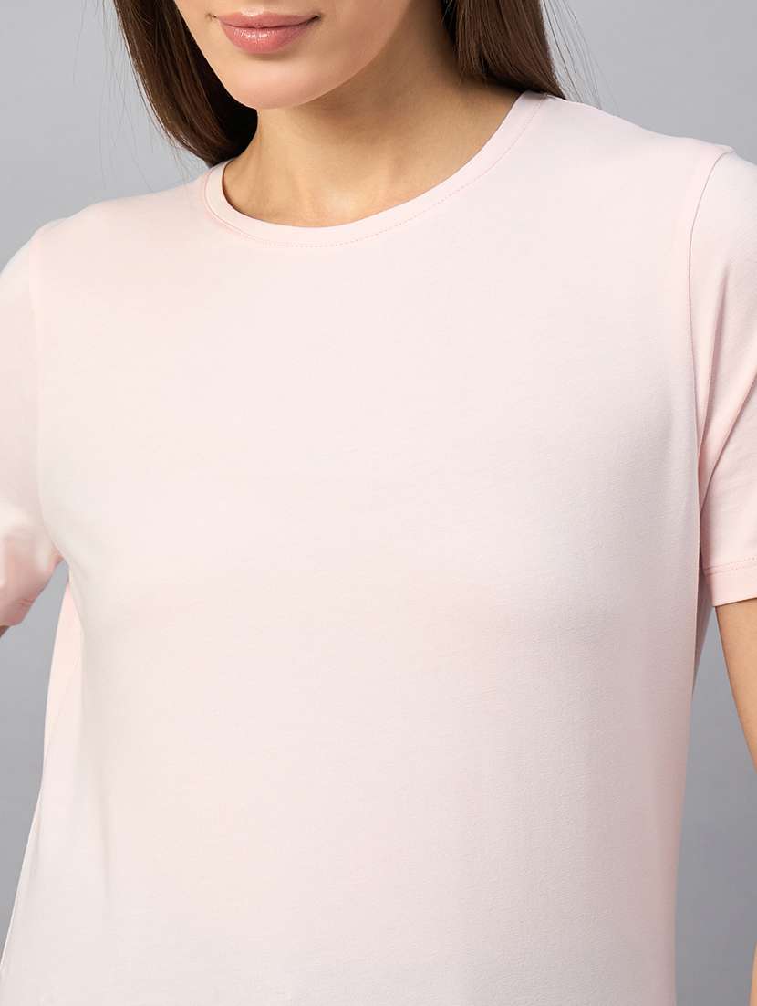 women solid short sleeve regular fit t-shirt - 21939412 -  Standard Image - 2