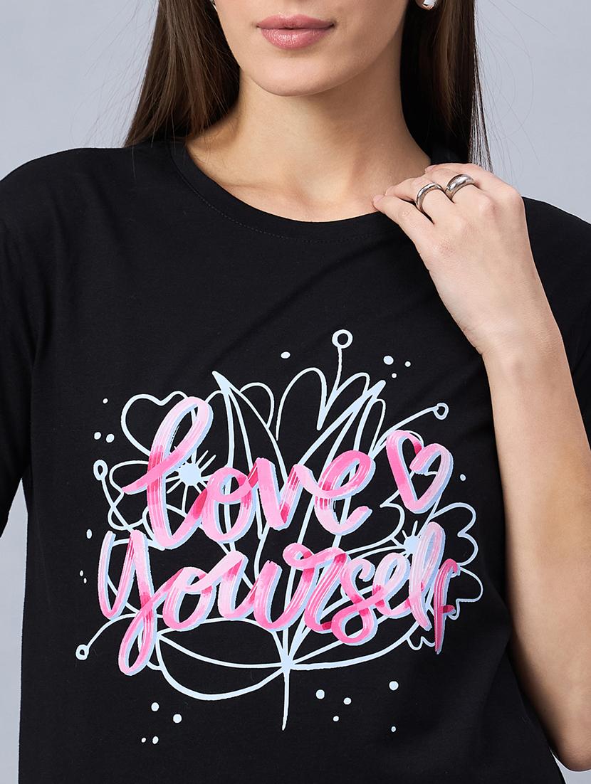 women printed short sleeve loose fit t-shirt - 21939423 - Standard Image - 2