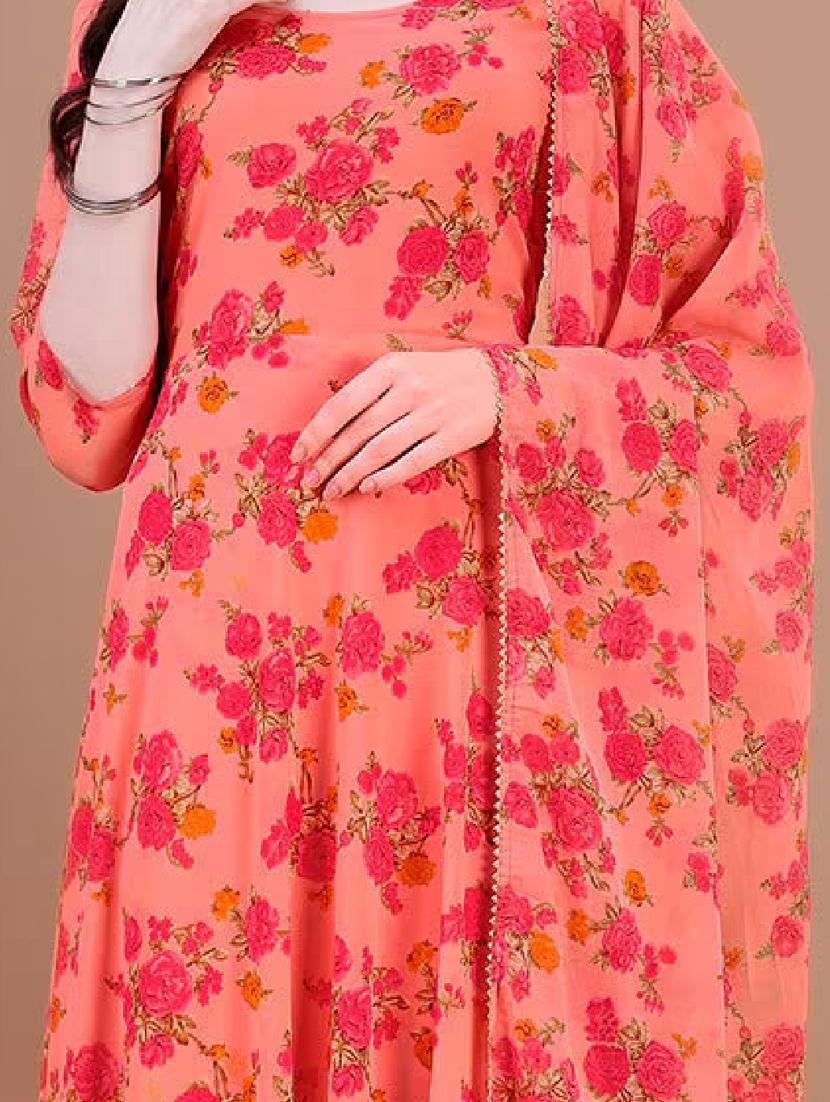 women three quarter sleeve kurta dupatta set - 21939455 - Standard Image - 2