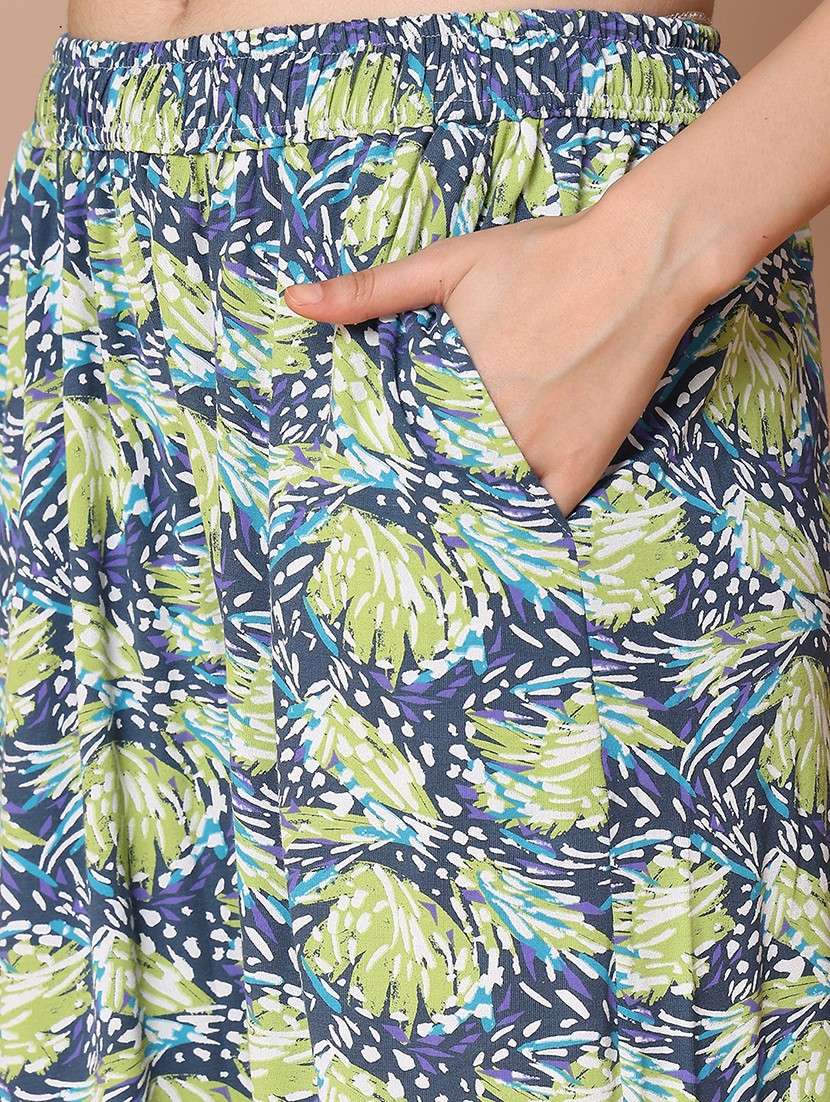women printed mid rise full length pajama - 21939474 - Standard Image - 2