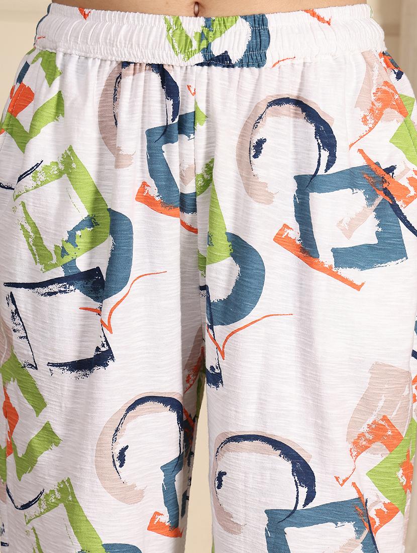 women printed mid rise full length pajama - 21939487 - Standard Image - 2