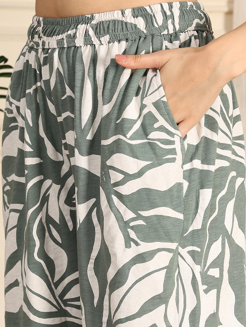 women printed mid rise full length pajama - 21939505 - Standard Image - 2