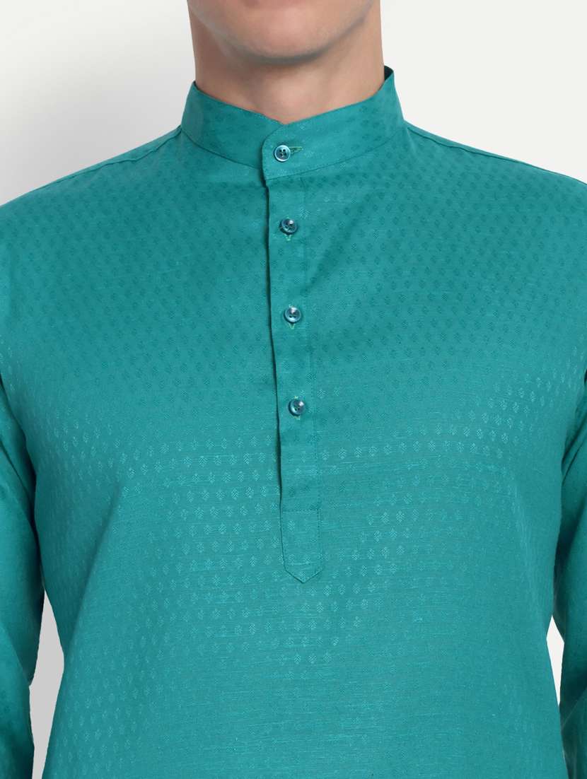 men mandarin neck kurta with trousers ethnic wear set - 21939559 - Standard Image - 2