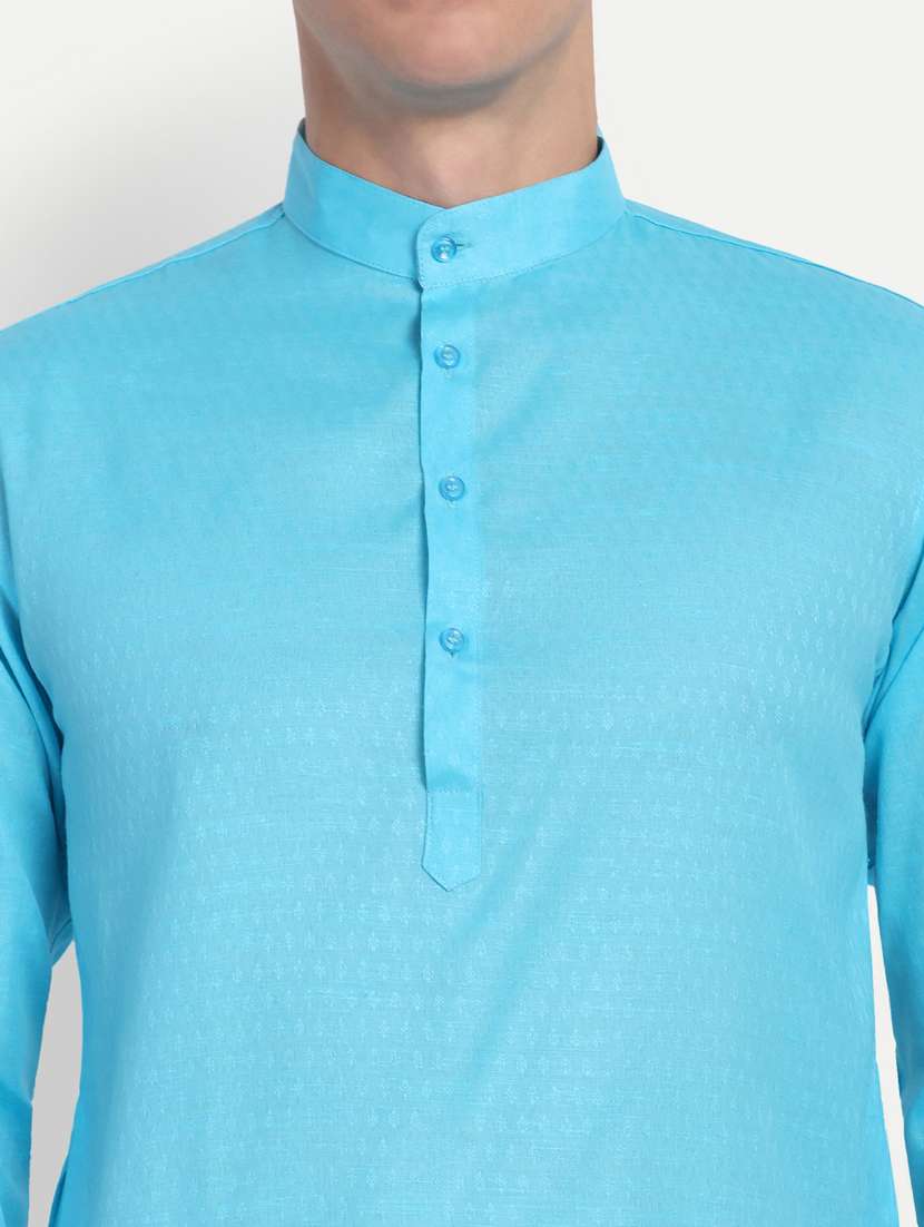 men mandarin neck kurta with trousers ethnic wear set - 21939561 -  Standard Image - 2