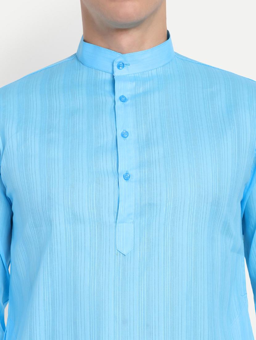 men mandarin neck kurta with trousers ethnic wear set - 21939565 - Standard Image - 2