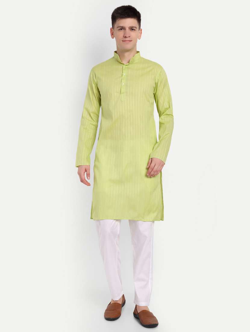 men mandarin neck kurta with trousers ethnic wear set
