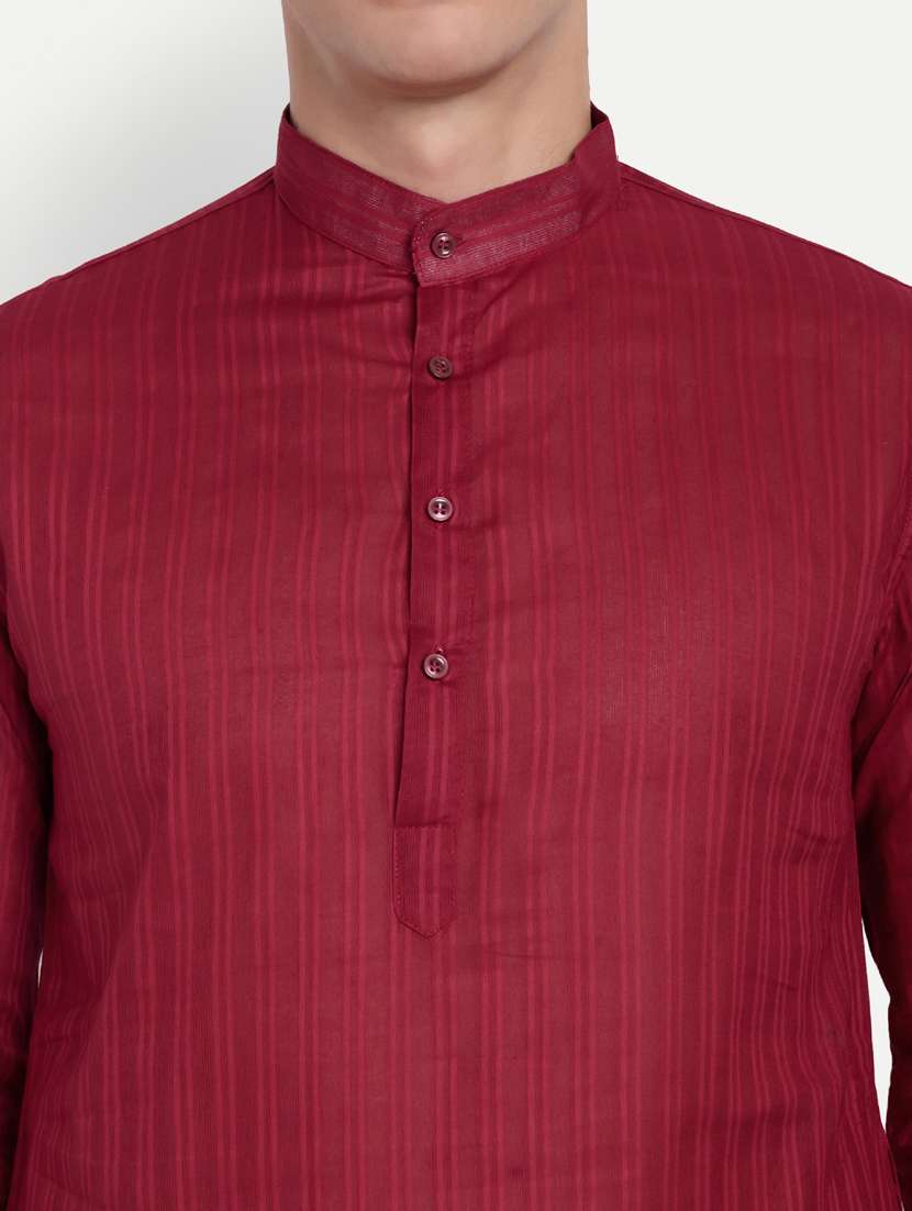 men mandarin neck kurta with trousers ethnic wear set - 21939572 -  Standard Image - 2