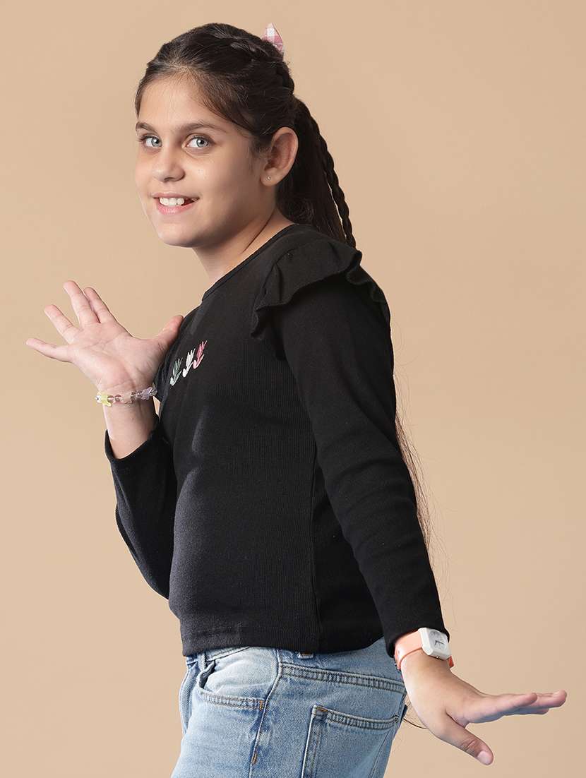 girls embroidered long sleeve t-shirt - 21939716 -  Standard Image - 2