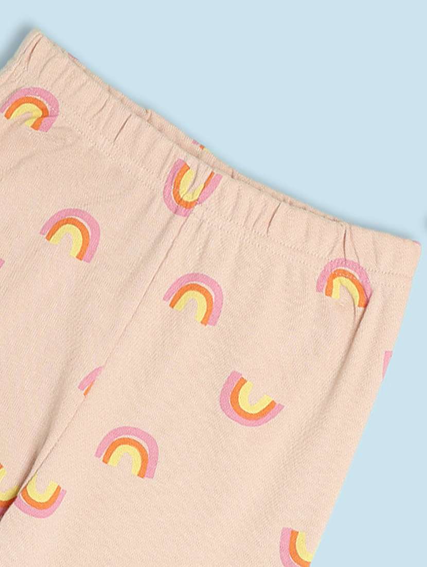 girls peach cotton blend legging - 21939752 -  Standard Image - 2