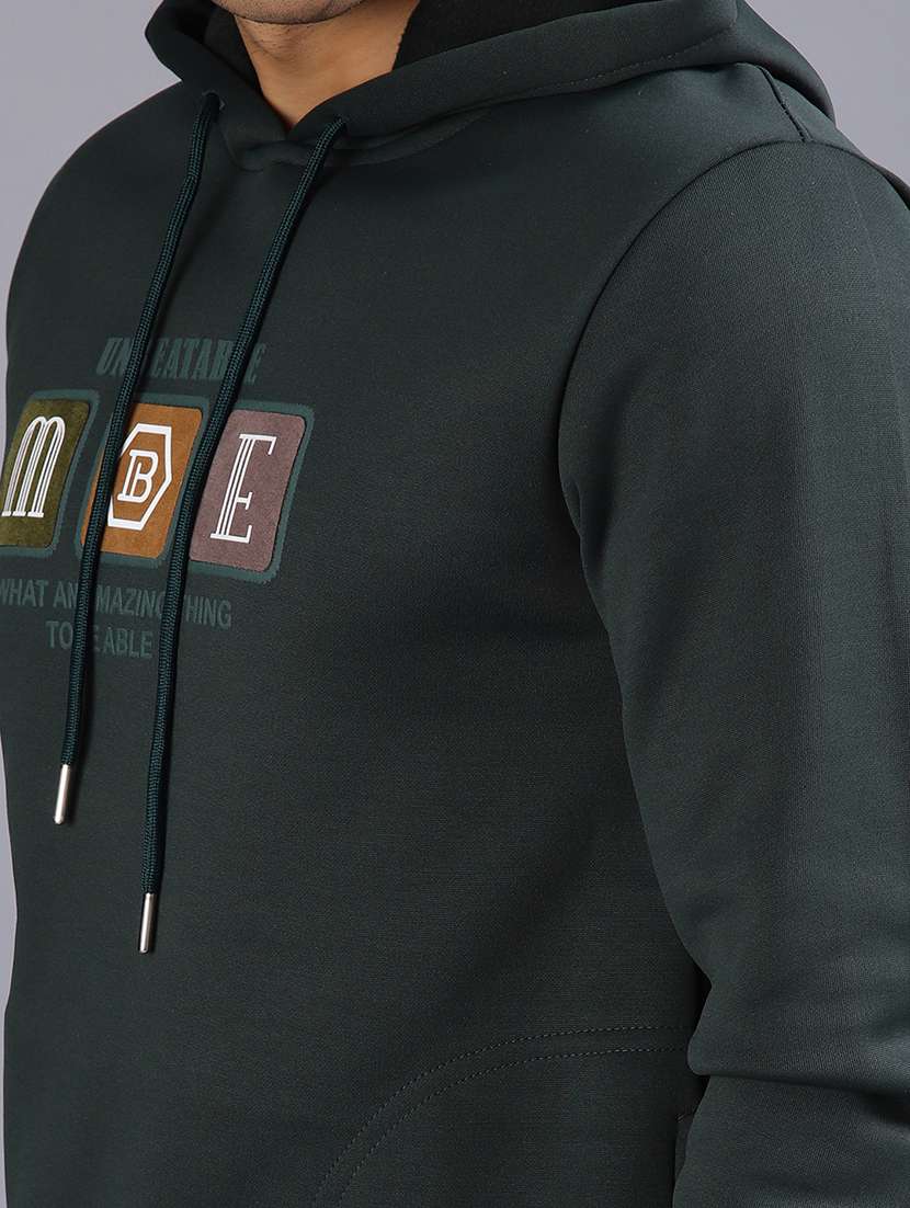 men chest print long sleeve hooded sweatshirt - 21939756 -  Standard Image - 2