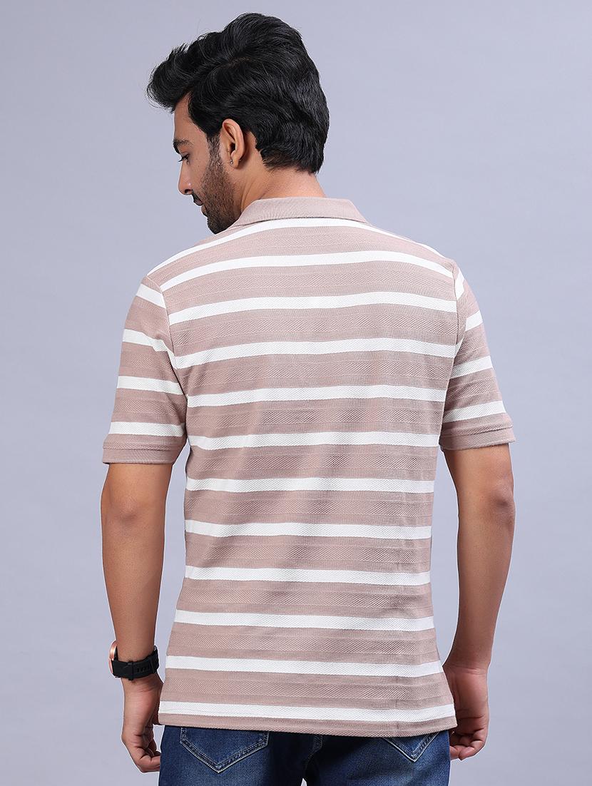 men striped short sleeve regular fit polo t-shirt - 21939820 - Standard Image - 2