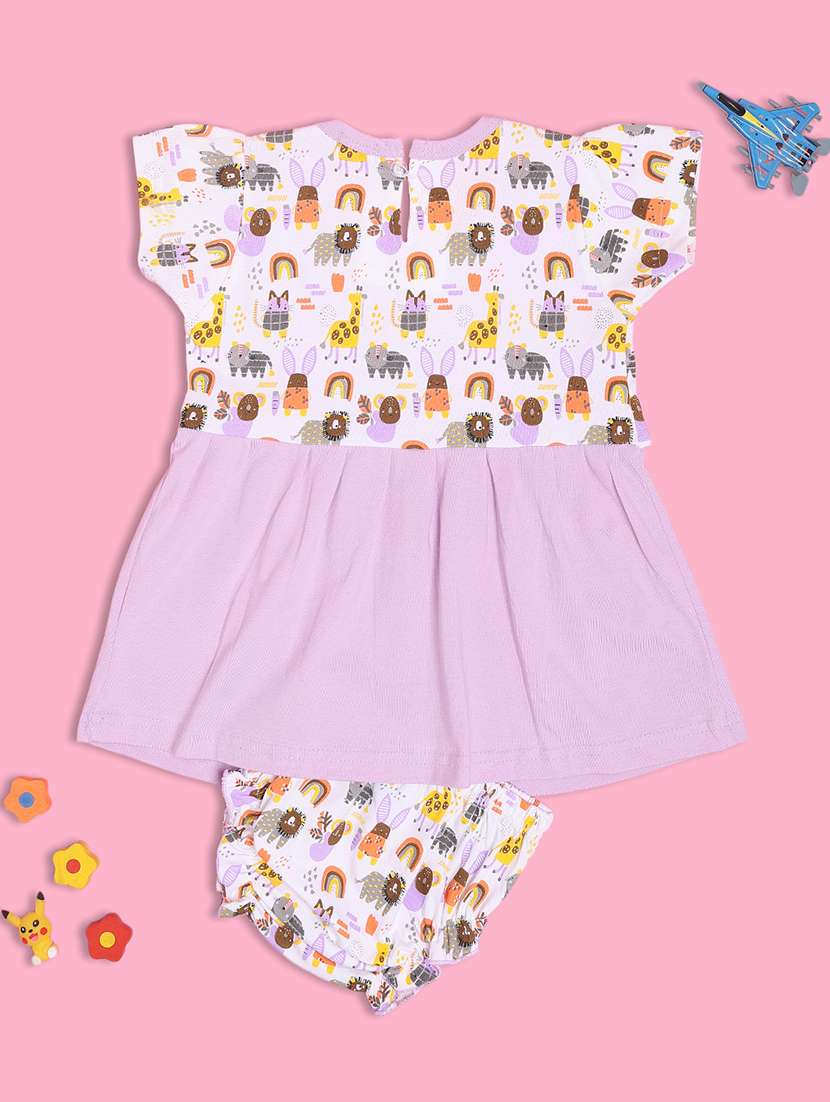 girls purple cotton blend frock - 21939839 -  Standard Image - 2