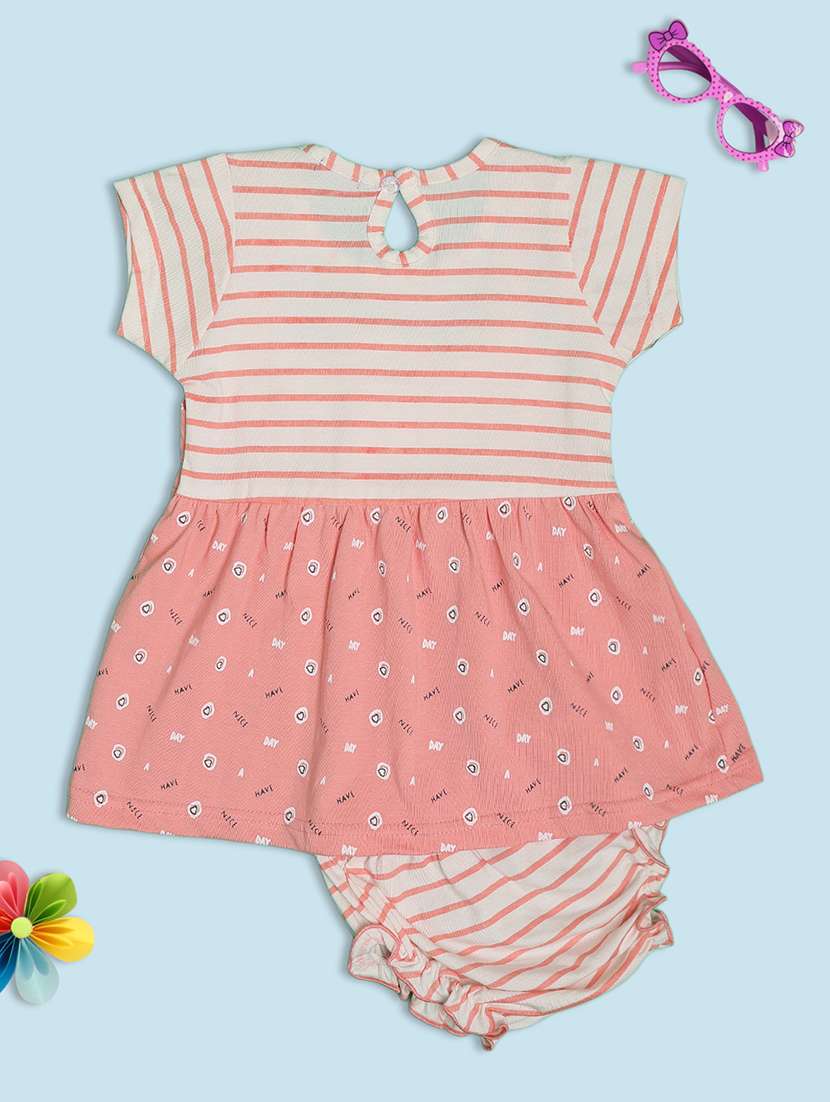 girls peach cotton blend frock - 21939840 -  Standard Image - 2