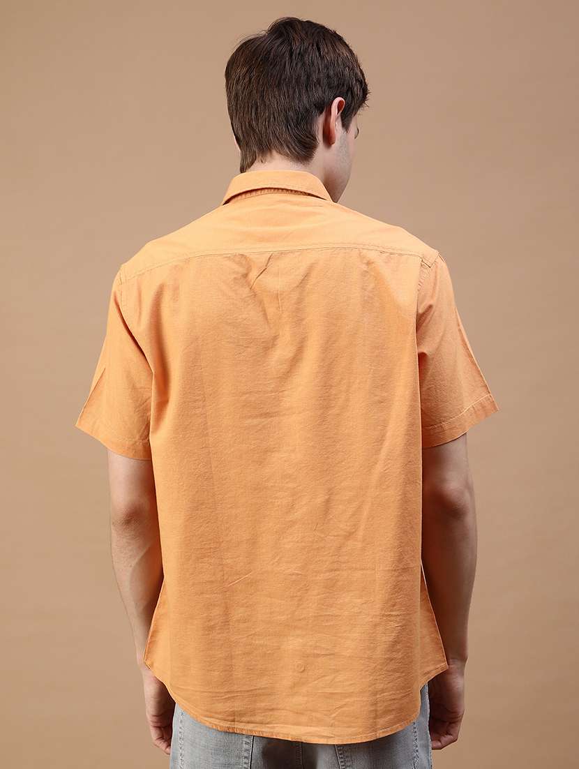 men solid short sleeve regular fit casual shirt - 21939851 -  Standard Image - 2