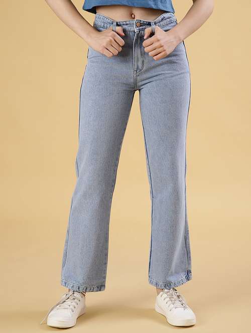 women solid mid rise staright fit jean - 21939866 -  Standard Image - 0