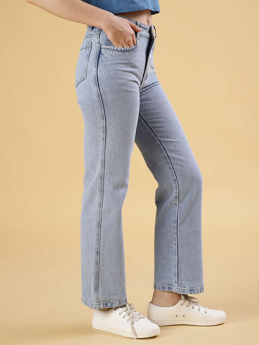 women solid mid rise staright fit jean - 21939866 - Standard Image - 2