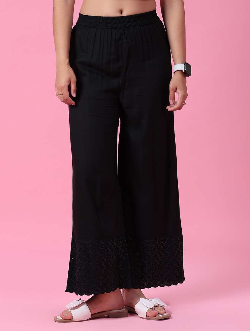 women black rayon palazzo
