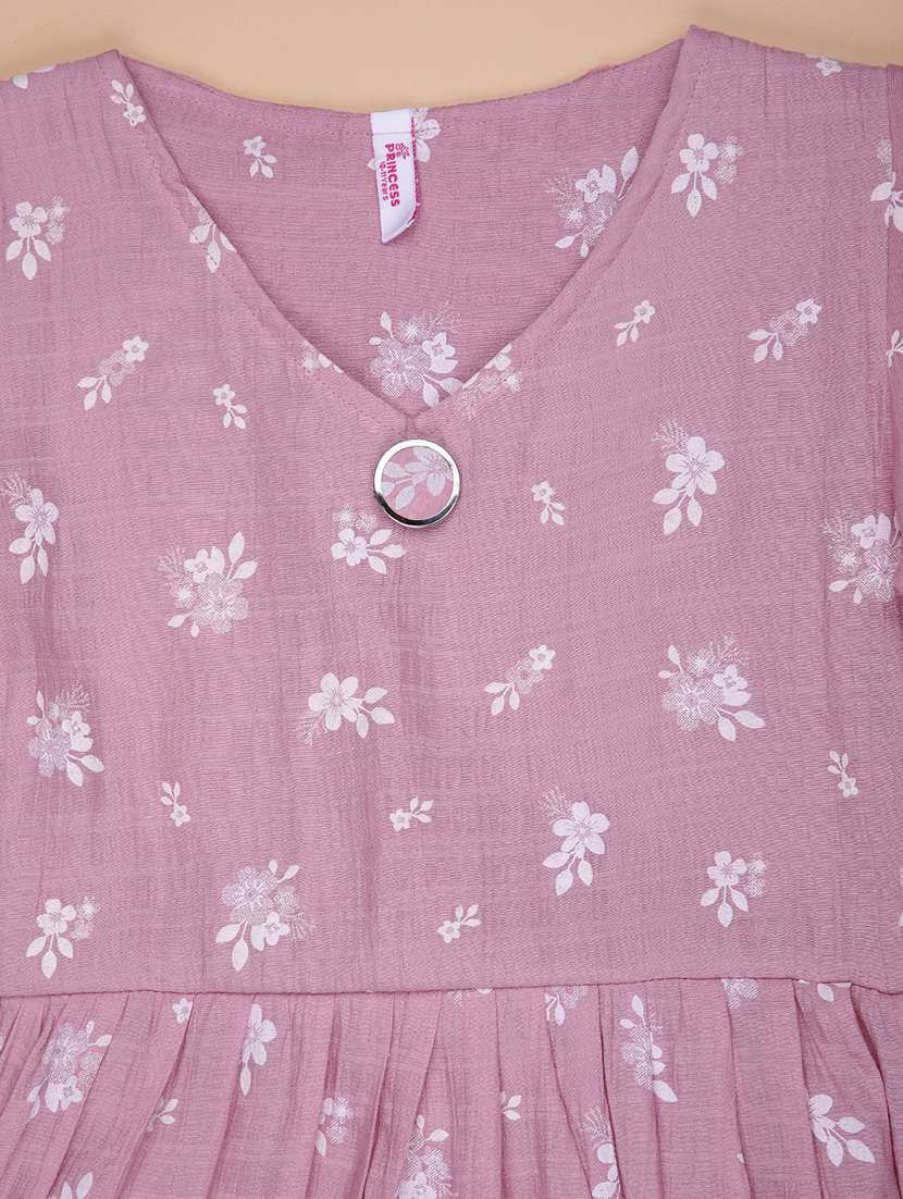 girls floral printed round neck frock - 21939886 -  Standard Image - 2